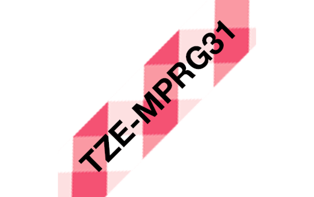 Brother Tape 12mm TZe-MPRG31 Svart/R�d Gingham (TZEMPRG31)