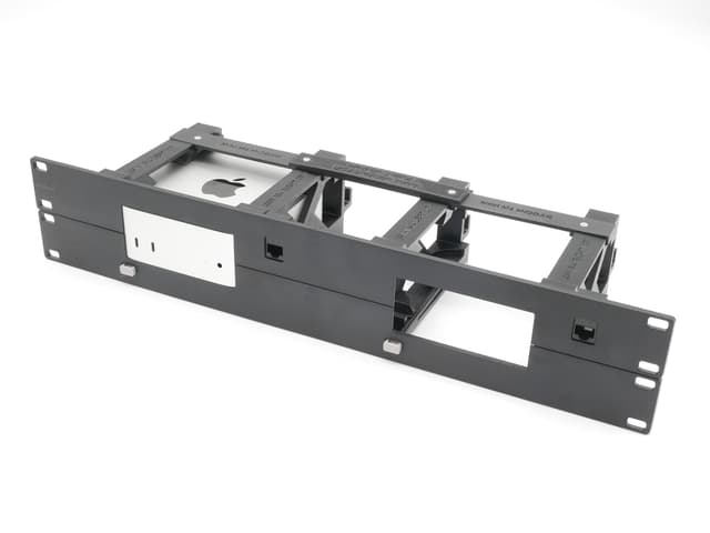Direktronik ThingsInRack 2U Svart 19" panel with fastener for 2 Apple Mac mini M4 