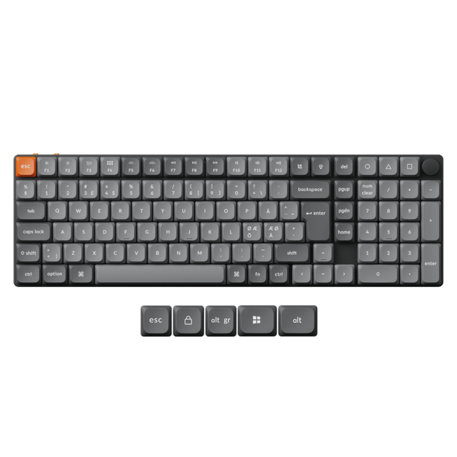 Keychron K17 Max Hot Swap Trådbunden och trådlös Gateron Low Profile 2.0 Red Nordisk