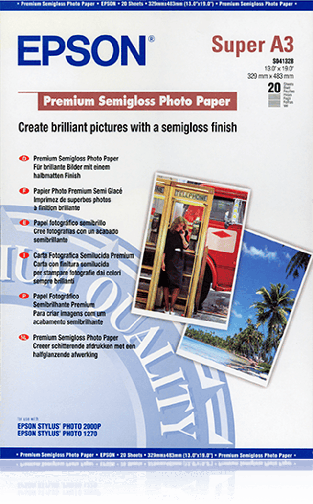 Epson Papper Photo Premium Semi Glossy A3+ 20-ark 250G (C13S041328)