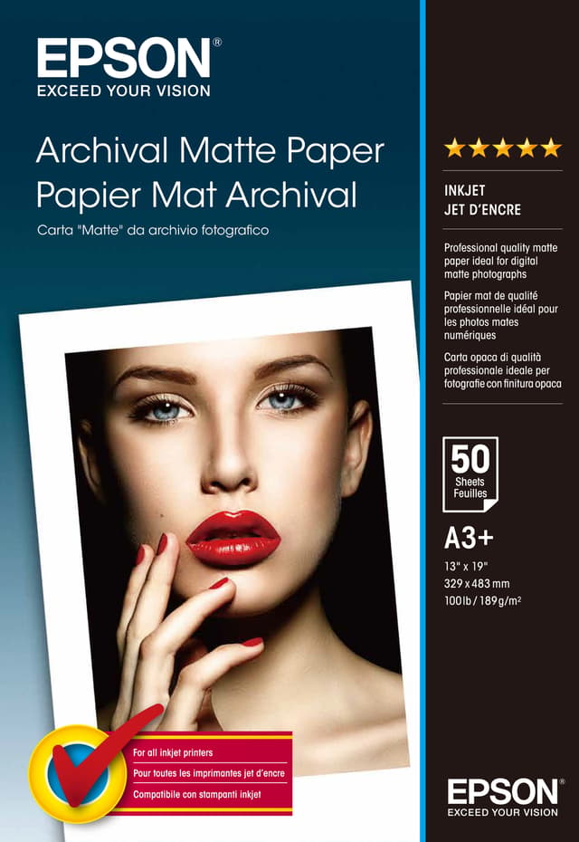 Epson Papper Archival Matt A3+ 50-Ark 192g (C13S041340)