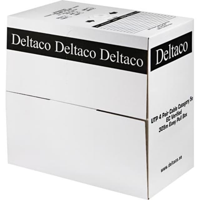 Deltaco Bulkkabel Nej Cat 5e 305m Vit (TP-39)
