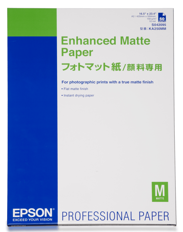 Epson Papper Enhanced Matt A2 50-Ark 192g (C13S042095)