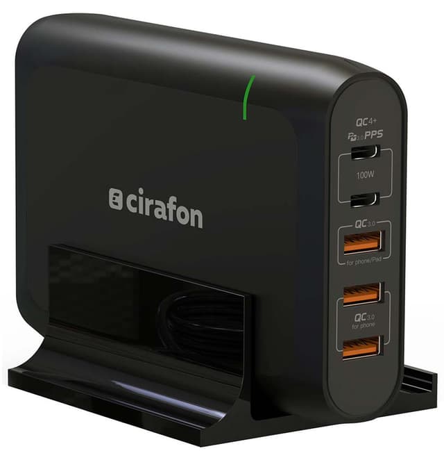 Cirafon Laddstation 96W USB-C+A PD/QC4+ Svart (CPS-HDD15-110-B#)