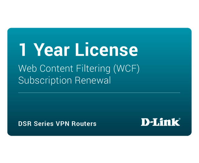 D-Link Dynamic Web Content Filtering License 1 Year (DSR-250-WCF-12-LIC)