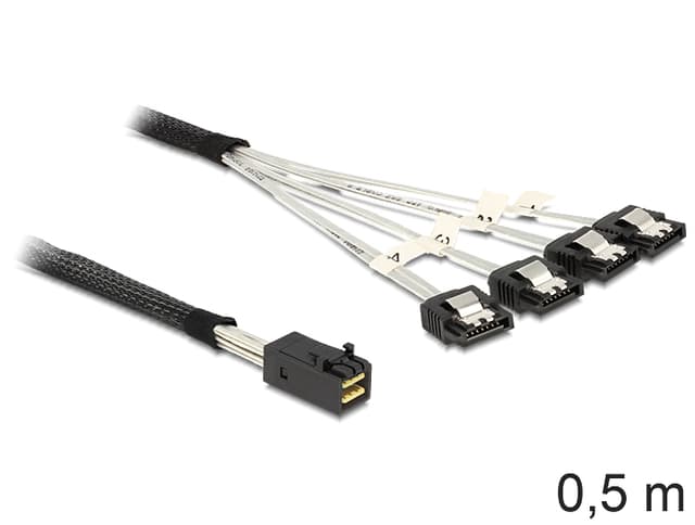 Delock Delock Mini-SAS HD SFF-8643 to 4xSATA 0.5M (83392)