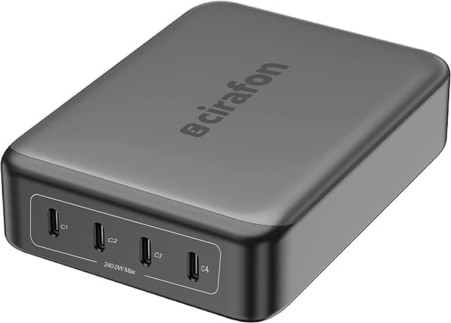 Cirafon 240W USB-C Multiport Laddare – Snabbladdning för Laptop & Mobil 1m 240W Grå
