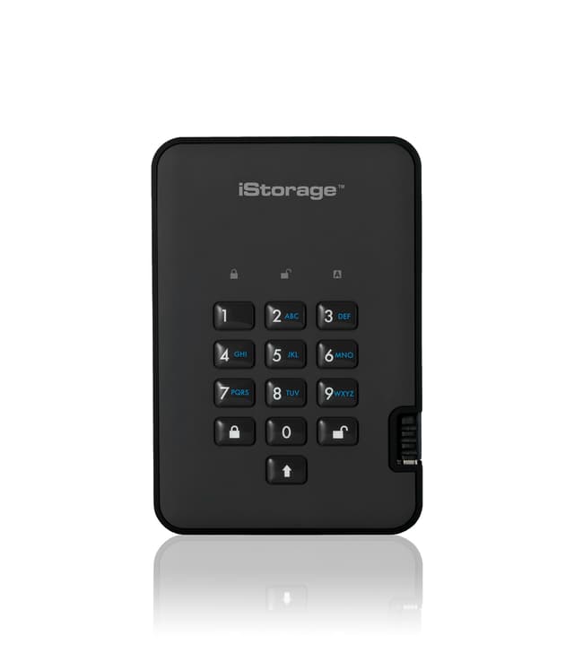 Istorage Diskashur2 SSD 256-bit - Phantom Black USB-A Svart (IS-DA2-256-SSD-1000-B)
