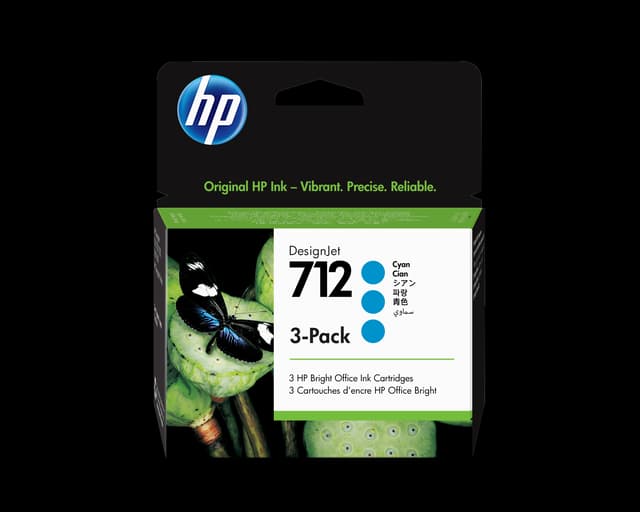 Bläck Cyan 712 29ml 3-Pack (3ED77A)