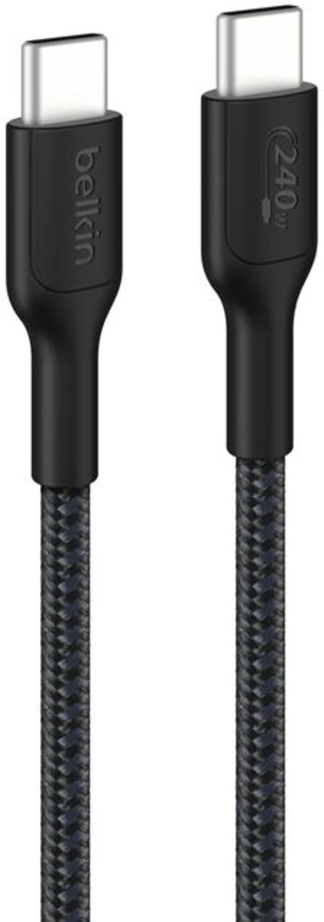 Belkin 240W 2.0 Braided PCR Cable 2m USB-C USB-C Sort