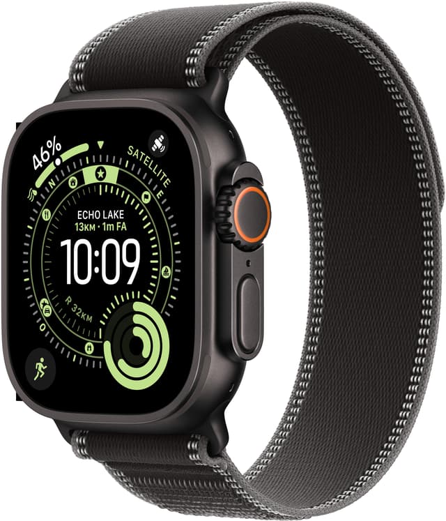 Watch Ultra 3 GPS + Cellular 49mm Black Titanium Case with Black/Charcoal Trail Loop