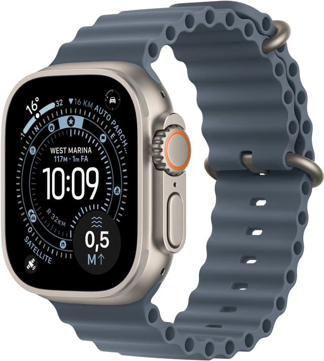 Watch Ultra 3 GPS + Cellular 49mm Natural Titanium Case with Anchor Blue Ocean Band (MEWH4KS/A)