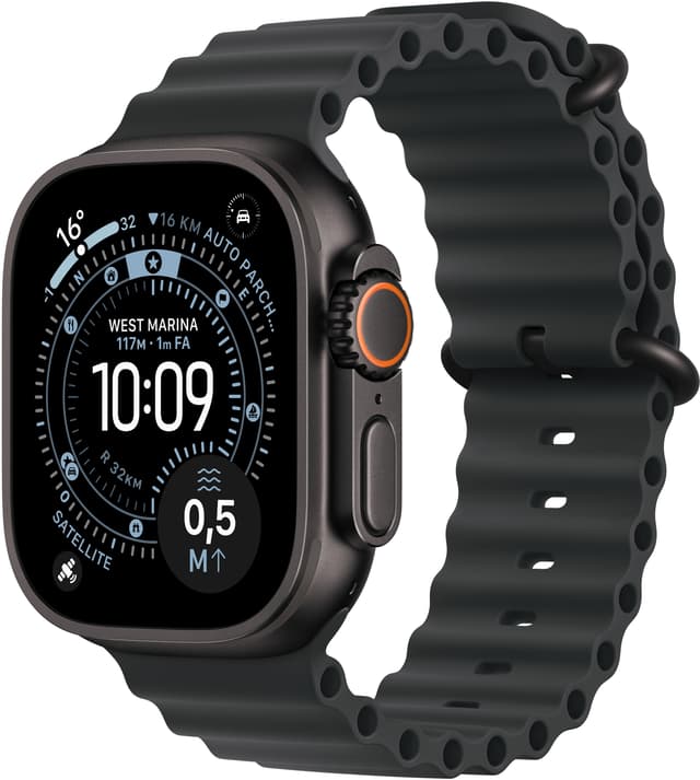 Apple Watch Ultra 3 GPS + Cellular 49mm Black Titanium Case with Black Ocean Band 