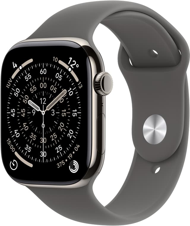 Watch Series 11 GPS + Cellular 46mm Natural Titanium Case with Stone Grey Sport Band