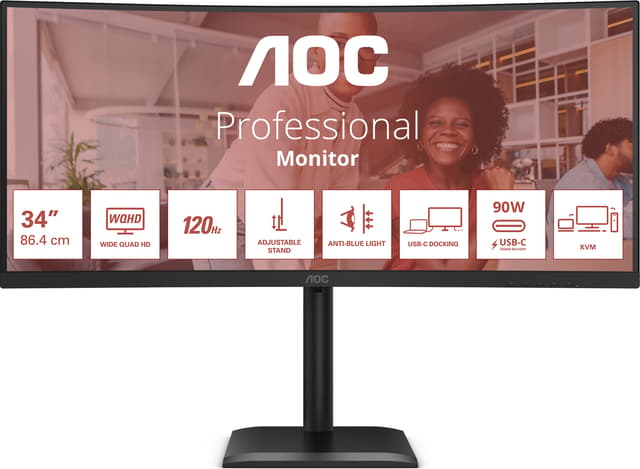 AOC CU34E4CV 34" 3440 × 1440, 3440 x 1440pixels VA 21:9 120Hz