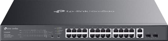 TP-Link Omada ES228GMP nätverksswitchar hanterad L2 Gigabit Ethernet (10/100/1000) Strömförsörjning via Ethernet (PoE) stöd Svart (ES228GMP)
