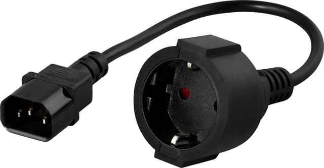 Deltaco DEL-109P 0.3m Strömkontakt typ F IEC C14 Svart (DEL-109P)