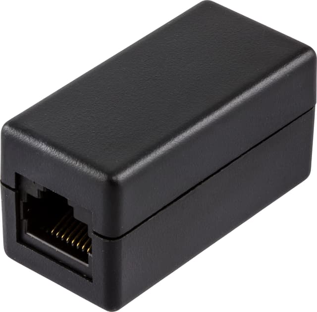 Deltaco Adapter RJ-45 Cat 5e Svart (FA-665-8-C5E)