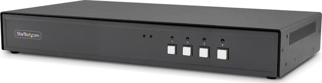 Startech StarTech.com Säker 4-portars KVM-switch, DisplayPort, 4K 30 Hz, NIAP 4.0 Desktop KVM, metallhölje, förhandsgranskningsskärm med flera vyer, CAC, tillverkad i USA (CK4-PS104C)