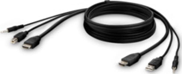 Belkin F1DN1CCBL KVM-kablar Svart 3 m 