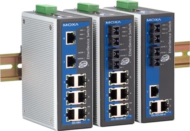 Moxa EtherDevice™ Switch, EDS-405A, Multi Mode, ST Connector x 2 hanterad (EDS-405A-MM-ST)