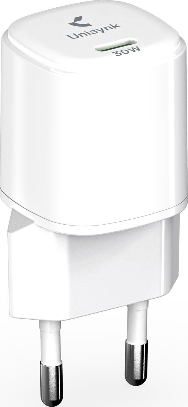 Unisynk USB-C 30W Väggladdare Vit (10457)