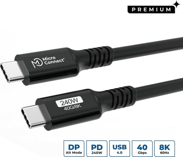 Microconnect 240W USB4 2m USB-C USB-C Svart (USB4CC2-240W)