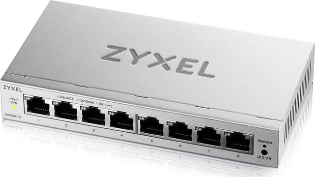 Zyxel GS1200-8V3 Håndtert L2 Gigabit Ethernet (10/100/1000) Desktop Grå 