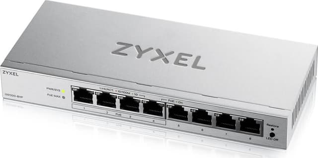 Zyxel GS1200-8HPV3 Håndtert L2 Gigabit Ethernet (10/100/1000) Strøm over Ethernet (PoE) Desktop Grå 