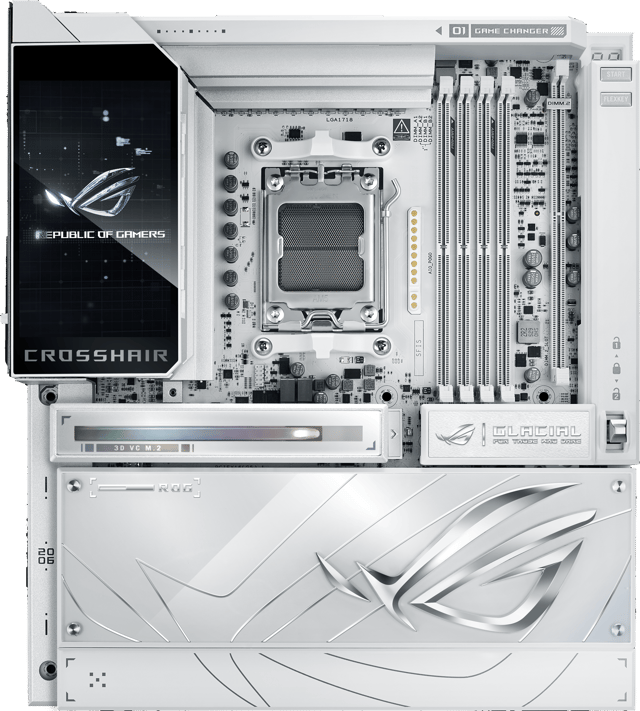ROG Crosshair X870E Glacial AM5 E-ATX Moderkort (90MB1NQ0-M0EAY0)