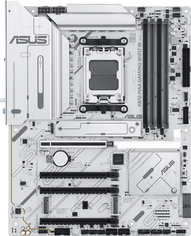 X870 Max Gaming Wifi7 White AM5 ATX Moderkort (90MB1LZ0-M0EAY0)