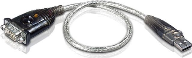 Aten Adapter 0.35m USB-A DB9 Rostfritt stål, Transparent, Svart (UC232A-AT)
