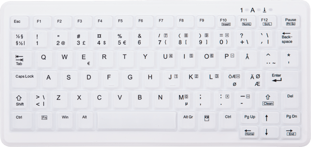 Contour Design Active Key ClassicClean Medical IP68 Mini Trådlös Nordisk Tangentbord (AK-C4110F-FUS-W/NOR)