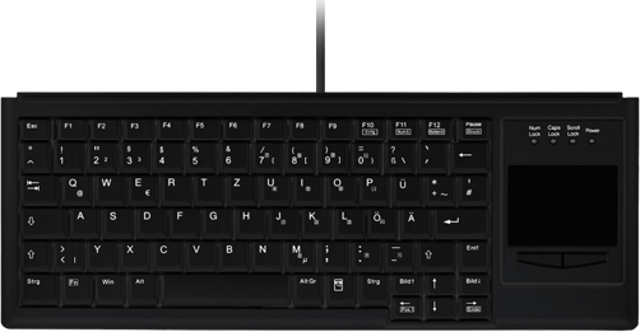 Contour Design Active Key Industrial Keyboard IP68 Touchpad Compact Kabel Nordisk Tangentbord (AK-4400-GU-B/NOR)