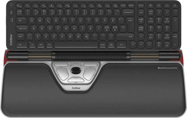 Contour Design Rollermouse RED Plus +Balance MID Wireless Trådløs Nordisk