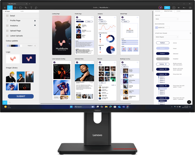 ThinkVision T32UD-40 31.5" 3840 × 2160pixels IPS 16:9 60Hz (64B0GAT1EU)