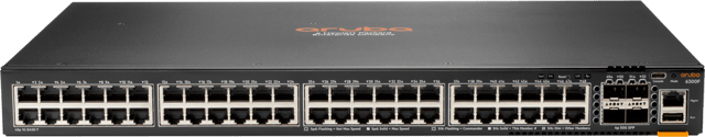 HPE Aruba Networking Aruba 6300F 48-port 1GbE & 4-port SFP56 hanterad L3 Gigabit Ethernet (10/100/1000) 1U Grå (JL667A#ABB)
