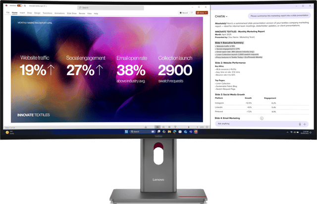 ThinkVision P40WD-40 39.7" 5120 × 2160pixels IPS 21:9 120Hz (64B4XAT1EU)