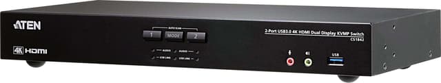 Aten 2-portars USB 3.0 4K HDMI dubbelvisningsenhet KVMP™-switch (CS1842-AT-G)