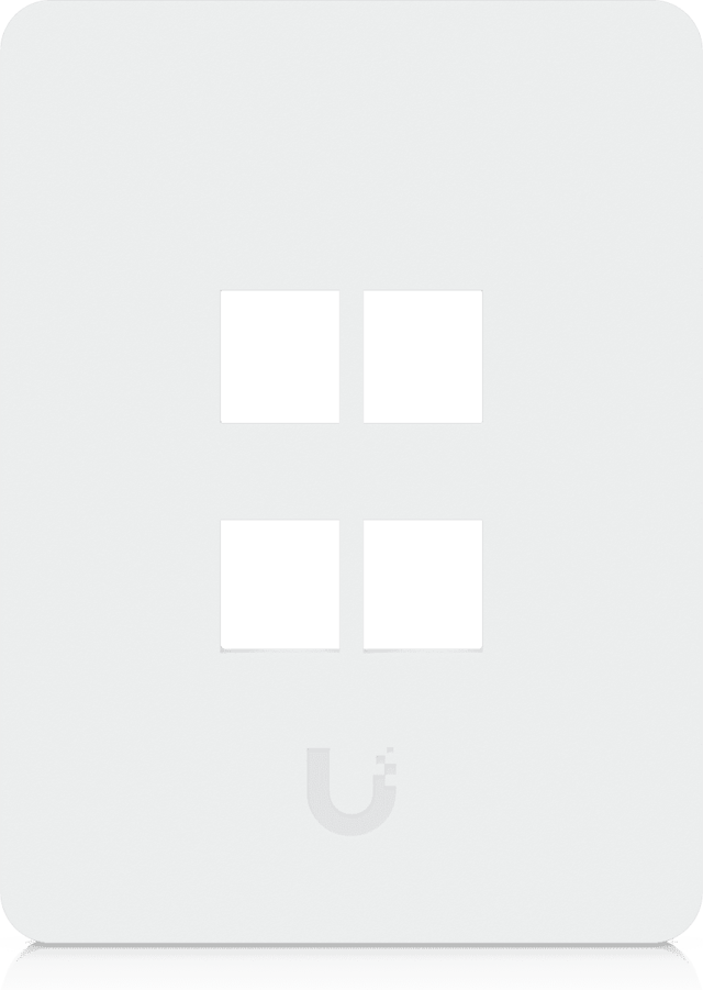 Ubiquiti UACC-WP-KEYSTONE-V-4P platta och ram till strömbrytare och vägguttag Vit