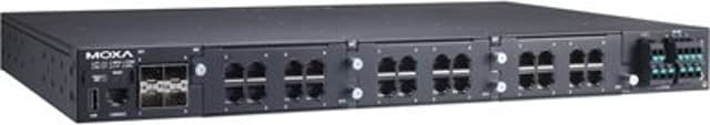 Moxa RKS-G4028 hanterad L2 Strömförsörjning via Ethernet (PoE) stöd Svart (RKS-G4028-PoE-4GS-2LV-T)