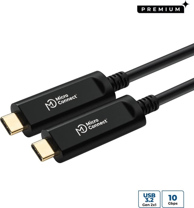 Microconnect MC-USB3.1C15OP USB-kablar USB 3.2 Gen 2 (3.1 Gen 2) 15 m USB C Svart 15m USB-C USB-C Svart (MC-USB3.1C15OP)