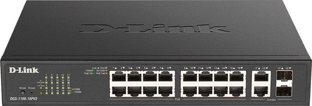 D-Link DGS-1100-18PV2 18xGE PoE+ Smart Managed Switch (DGS-1100-18PV2)