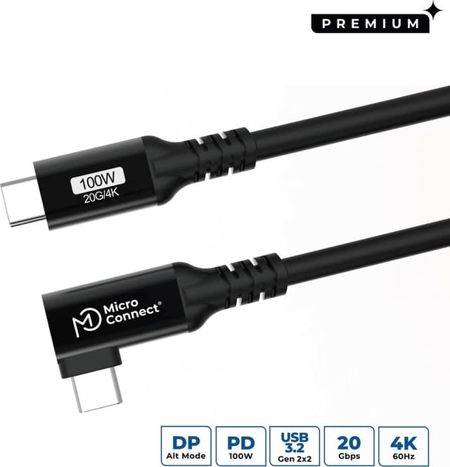 Microconnect 100w 20GBps 2m USB-C USB-C Svart (USB3.2CC2-A)