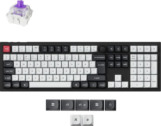 Keychron Q6 HE Knob Trådbunden och trådlös Nordisk Tangentbord (Q6H-M1-BO)