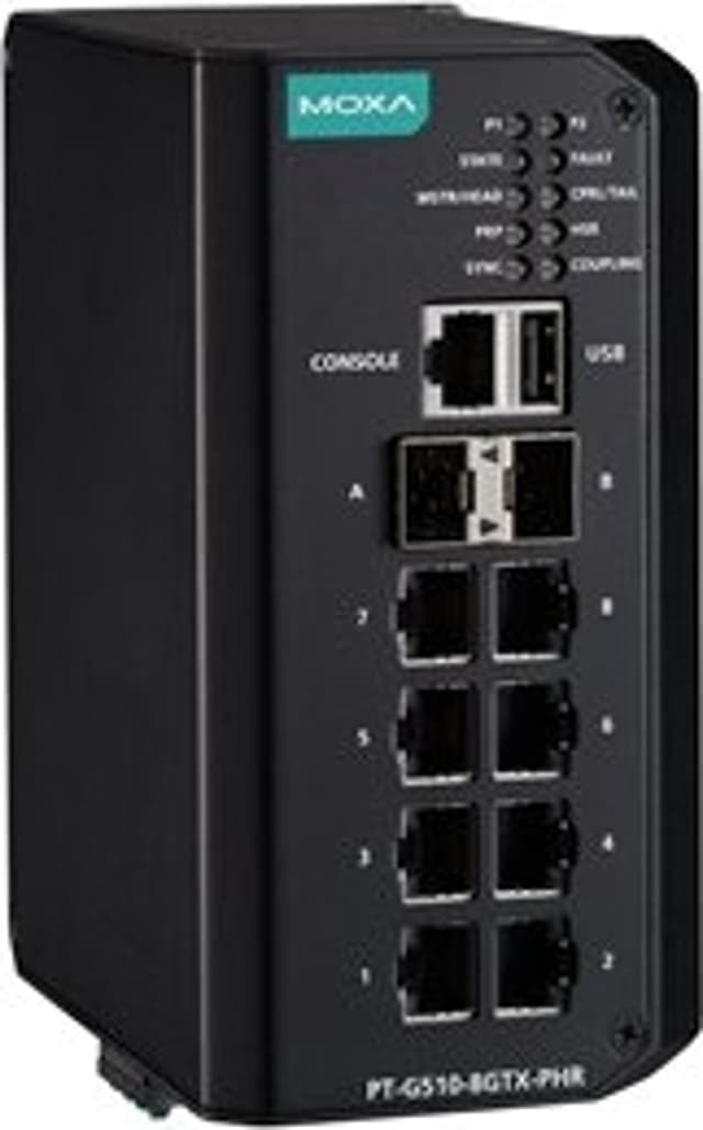 Moxa PT-G510-8GTX-PHR-WV Industrial Switch (PT-G510-8GTX-PHR-WV)
