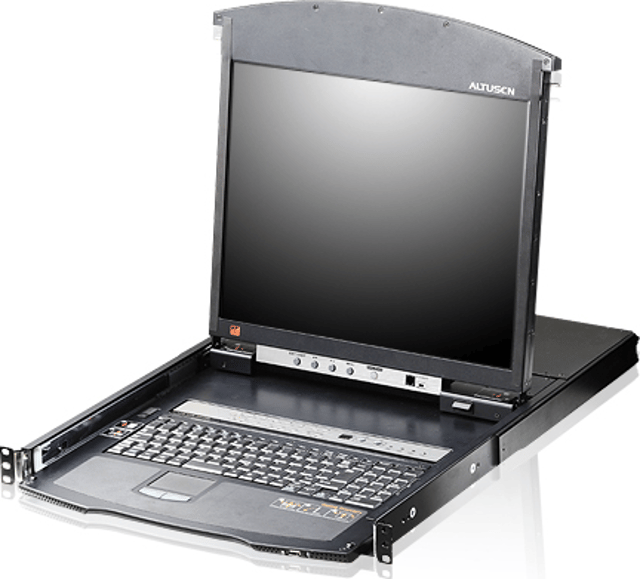 Aten 8-PORT 19" LCD CAT 5E/6 KVM över IP-switch (KL1508AIN-AXA-2XK06DNG)
