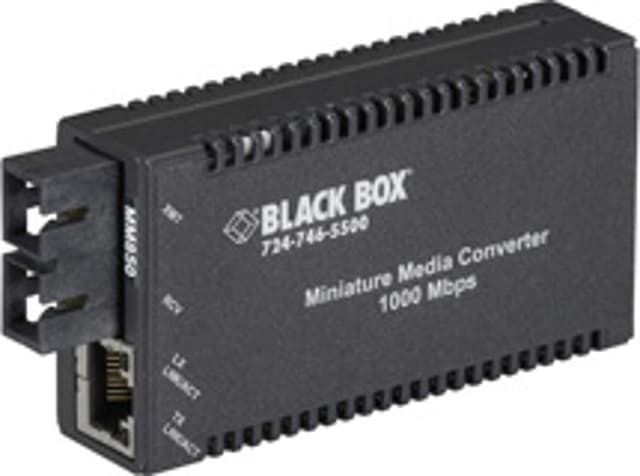 Black Box MultiPower Miniature mediakonverterare för nätverk 1000 Mbit/s 850 nm Flerläge Svart (LGC010A-R2)