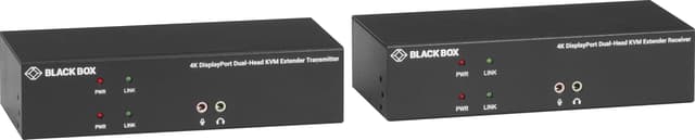 Black Box KVM EXTENDER OVER CATX 4K DUAL-HEAD DISPLAYPORT USB 2.0 KVM-förlängare Sändare och mottagare