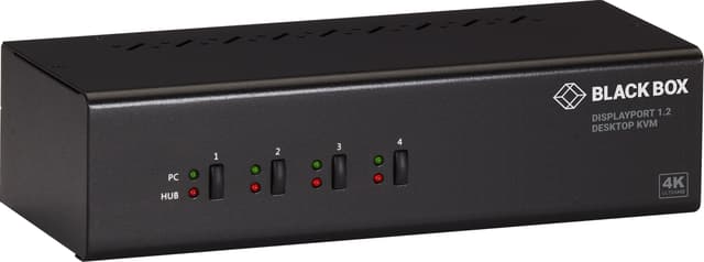 Black Box KVM SWITCH 4-PORT DUAL-MONITOR DP 4K 60HZ USB 3.0 HUB AUDIO KVM-switchar (KV6224DP)